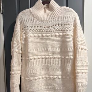 Lou & Grey Ivory Bobble Knit Tunic Sweater | Size XS